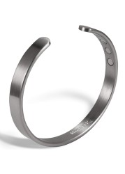MagnetRX&reg; Magnetic Bracelets for Men - Elegant Bangle, Golf/Tennis Elbow &amp; Balance - Men&rsquo;s Cuff Magnetic Bracelet (Brushed Silver Small)