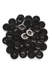 GANSSIA 58 Inch 15mm Small Size Black Button 4 Holes Sewing Buttons for DIY Craft Projects Pack of 200pcs