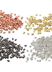 The Beadsmith Tube Crimp Beads 2 x 2mm Assorted Colors 500 Pieces Uniform Cylindrical Shape No Sharp Edges Designed to Secure The Ends of Jewelry Stringing Wires and Cables