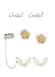 Seven Times Six Supernatural Join The Hunt Castiel Ear Cuff 3-Piece Set Studs And Chain Unisex