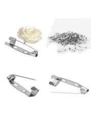 100pcs Brooch Badge Make Latch Findings DIY Tool Back Safety Catch Bar Pin 20 Mm
