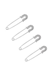 Mystart 4 Pieces Alloy Crystal Safety Pins Jewelry Brooch Pins for Scarves Sweater Shawl Cardigan