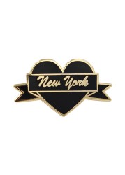 New York Enamel Pin by Real Sic - NYC Lapel Pin - I Love New York Souvenir Pin for Jackets, Backpacks, Bags, Hats &amp; Tops