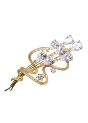TTjewelry Pendant Luxurious Zircon Crystal Woman&#39;s Flower Bouquet Pendant Brooch Pin
