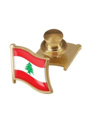 vmcoatdu Lebanon Flag Backs Locking Pin Keepers Locking Clasp Pin Badge International Travel Brooch Metal Alloy Souvenir Pin 0.75x0.7 Inch Small Pin (Lebanon)