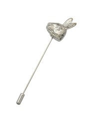 Q&amp;Q Fashion Vintage Silver Plated Rabbit Bunny Hare Wonderland Lapel Stick Pin Tie Hat Brooch TEA PARTY
