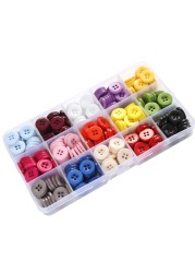 GANSSIA 58 Inch 15mm Mix 15 Colors Buttons for Sewing 4 Holes Resin Button for Crafts Scrapbooking Pack of 300 PCS with Box Each Color 20 PCS