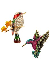 Hummingbird Crystal Brooch Pin Rhinestone Bird Brooches Gift for Women