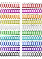 HoAoOo Key Tag Assorted Color Plastic Coded Key ID Label Tags Split Ring Keyring with Label Window Ring Holder 200 200 Key Tags L