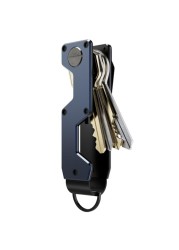 MINBERAND Key Organizer Compact Key Holder Metal Key Chain Minimalist key case key holder for keychain Secures 15 Keys Navy Blue One size