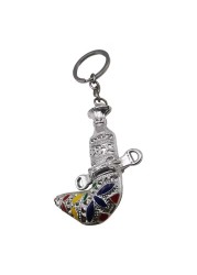 Flower Engraved Zinc Alloy Traditional Sword Keychain