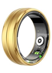 Smart Ring Health Rings with Heart Rate Monitor Calorie Counter Long Battery Life Casual Smart Rings for Men Women Compatible with iOS Android Phones Gold Ring