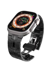 Replacement Stainless Steel Metal Strap For Apple Ultra Watch 49mm Black
