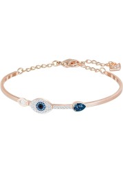 SWAROVSKI Women&#39;s Symbolic Evil Eye Bangle, Blue, Mixed metal finish, Medium 5171991