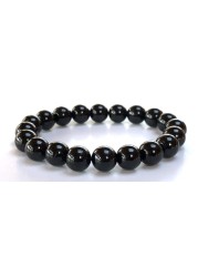 Black Onyx Stretch Bracelet - 8mm Beads - Capricorn Birthstone - Root Chakra