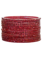 JD&#39;Z COLLECTION Indian Bangles Jewelry For Women Bollywood Bangles Set Bridal Ethnic Wedding Partywear Costume Match CZ Stone Glass Bangles (Mehrun, 2.60, Inches)
