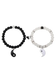 Miss Pink Matching Yin Yang Bracelets for Couples Friends, Valentines Day Best Friend Bracelets for 2 Bestie Bracelets Bsf Gifts Bff Friendship Yin And Yang Bracelet Jewelry for Her Women (YY)