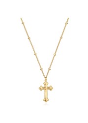 Valloey Rover Gold Cross Necklace for Women 14K Gold Plated Chain Necklace Dainty Gold Cross Pendant Necklace Simple Cute Necklaces for Women Christian Faith Necklace Jewelry (Style 5)