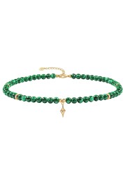 SOFYBJA Green Malachite Beads Choker Necklace Gold Star Zircon Pendant Necklace Women Chakra Healing Gemstone Jewelry Amulet Gifts