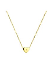 Ovian Heart Initial Necklace for Women 18K Gold Plated Stainless Steel Tiny Heart Pendant Engraved Letter Necklace Personalized Monogram Name Necklace