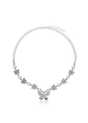 COLORFUL BLING Butterfly Necklace Minimalism Fairy Grunge Necklace Y2k Indie Chain Necklace Jewelry for Women