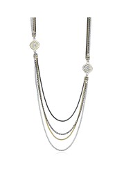 UNY JEWEL Style Trendy Elegant Vintage Unique David Fahsion style 3 Tone Multi color Women Long Necklace