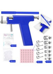 Ear Piercing Kit Stainless Steel Body Ear Piercing Tool Set Ear Nose Navel Piercing Machines with 61 Pairs Stainless Steel Stud Earrings for Salon Home Use (Silver)