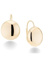MiaBella 18K Gold Over Sterling Silver Italian High Polished Round Dome Button Bead Ball Statement Leverback Earrings for Women 925 Made in Italy (12mm - 1/2 Inch)