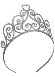 Glittered Tiara silver Party Accessory 1 count 1Pkg