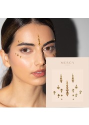Gigi Gold Bindi Crystal Indian Bindi Face Jewels Gold Multi Packet