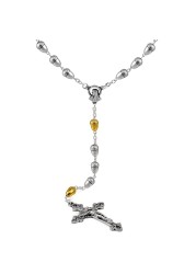 Rosary Silver Gold Acorn Beads Our Lady of Lourdes