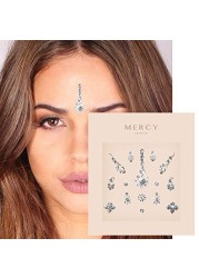 Floral Silver Bindi Crystal Indian Bindi Face Jewels Gold Multi Packet