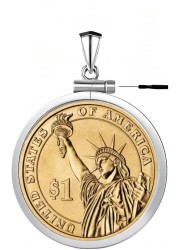 990 Sterling Silver 1 Border Screw Top Coin Border is suitable for 2654mm diameter 206mm thickness Coins Coins Not Included Sterling Silver No Gemstone