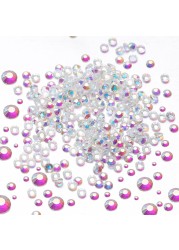 Dowarm 2650 Pieces Glass Flat Back Crystal Rhinestones 6 Sizes 15mm 2mm 28mm 4mm 48mm 65mm Glue Fix Flatback Crystals for Crafts Nail Face Art Clothes Jewelry Transparent Clear AB