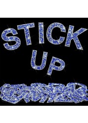 Locacrystal 34Pcs Rhinestone Letter Stickers Bling Glitter Alphabet A-Z Letters Self-Adhesive Crystal Word Sticker Iron on Letters for Clothing Art Crafts DIY Decors(SilverBlue+White,2.24&quot;)