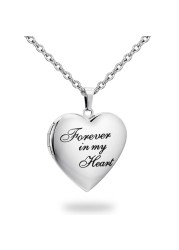 PHOCKSIN Forever In My Heart Locket Necklace For Women Lockets For Girlfriend That Hold Pictures Gifts For Christmas Mothers Day