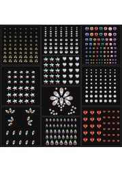 10 Sheets Eye Body Face Gems Rhinestone Stickers Self Adhesive Rhinestones Rainbow Face Gems for Women Festival Accessory and Nail Art Decorations Starlight style