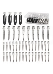 Hair Clips for Women Styling 44Pcs Metal Duck Billed Pin Curl Clips Hair Pins Salon Makeup Hair Dyeing Silver Black