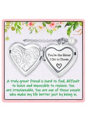 OLLaili Friend Gifts for Women Hidden Message Locket Necklace Birthday Christmas Gifts for Best Friends Female Friendship Gifts