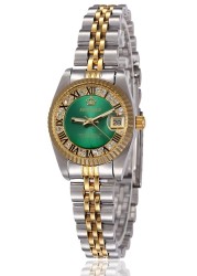 MASTOP Women&#39;s Watch Luminous Waterproof Quartz Silver Gold Two Tone Stainless Steel Dress Bracelet Watch (Green)