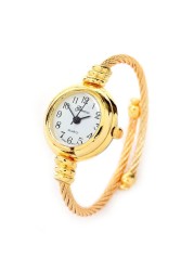 New Gold Geneva Cable Band Women&#39;s Small Size Bangle Watch