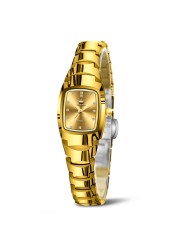 OLEVS Gold Watches for Women Small Square Face Ladies Watches Waterproof Tungsten Steel Dainty Dress Rectangle Female Womens Wrist Watches for Small Wrists