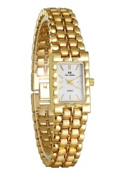 FANMIS Women Vintage Gold Watches Minimalism Square Ultra Thin Watch Updated Luxury Ladies Watch with Stainless Steel Bracelet Elegant Dress Small Face Gold Wrist Watch (White)