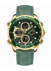 AIMES Men Military Sports Digital Watches Stylish Casual Analog Quartz Waterproof Watch Sport Multifunction Leather Wristwatch Business Dress Wrist Watch for Men