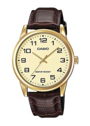 Casio - Men&#39;s Leather Analog Watch MTP-V001GL-9BUDF