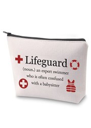 ZJXHPO Lifeguard Definition Makeup Bag, 100% Waterproof, Best Lifeguard Ever Gift