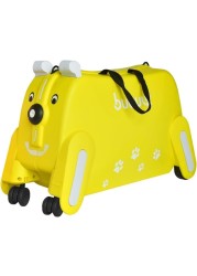 Children&#39;s Ride-On Suitcase with Wheels - Cute Cartoon Rolling Luggage for Kids, Travel &amp; Outdoor Fun(Yellow)