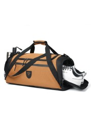 Gym Duffle Bags For Men &amp; Women, Large Duffle Bag For Men Travel, Weekend Overnight Bag With Shoe Compartment &amp; Wet Pocket, Water Resistant Sports Duffle Bag Gymbag A-TD-001-Khaki
