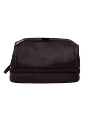 Piel Leather U Frame Utility Kit with Zip Bottom, Chocolate, One Size