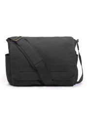 Sweetbriar Classic Messenger Bag - Vintage Canvas Shoulder, Black, Size Large